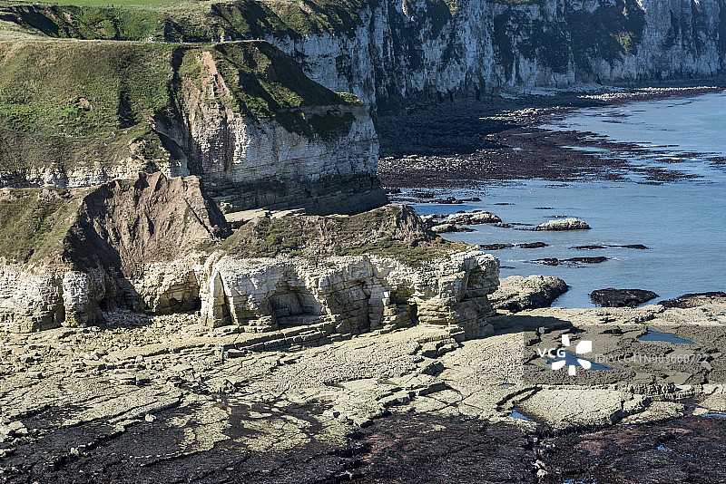 英格兰北约克郡弗兰伯勒索恩威克湾图片素材