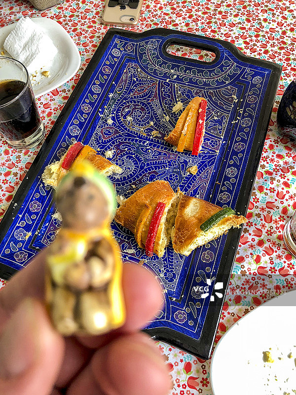 国王饼或 Rosca de Reyes图片素材