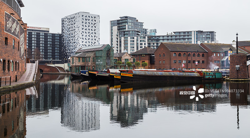 煤气街港池的倒影图片素材