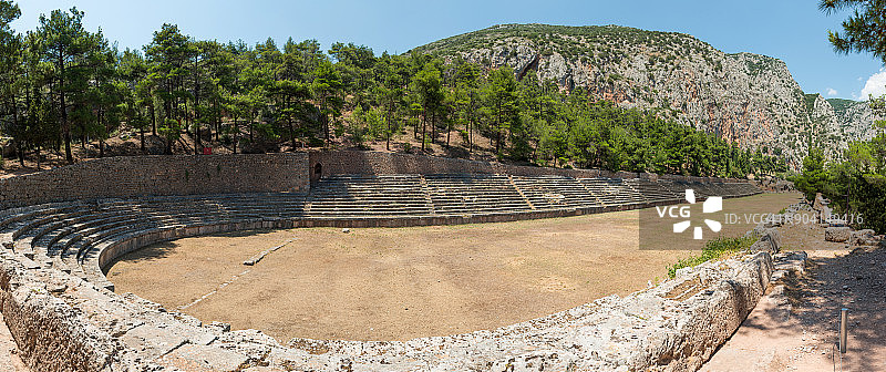 德尔斐考古遗址的古老体育场图片素材
