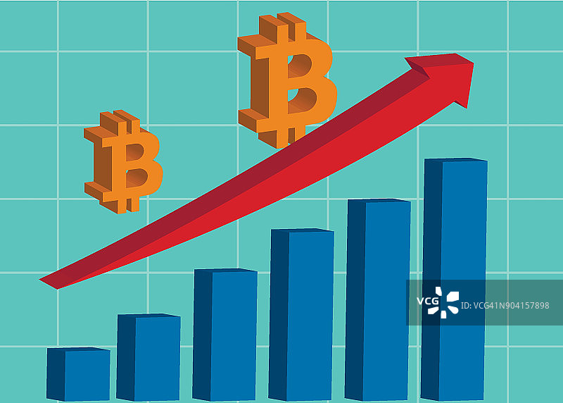 比特币增长概念图片素材