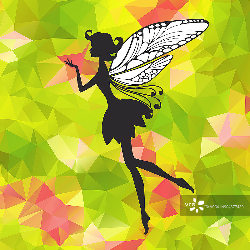 三角形背景上的小精灵图片素材