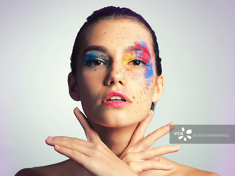 眼部彩绘艺术图片素材