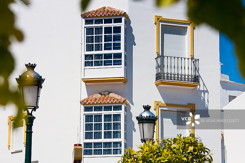 西班牙安达卢西亚白色村庄奥尔韦拉图片素材