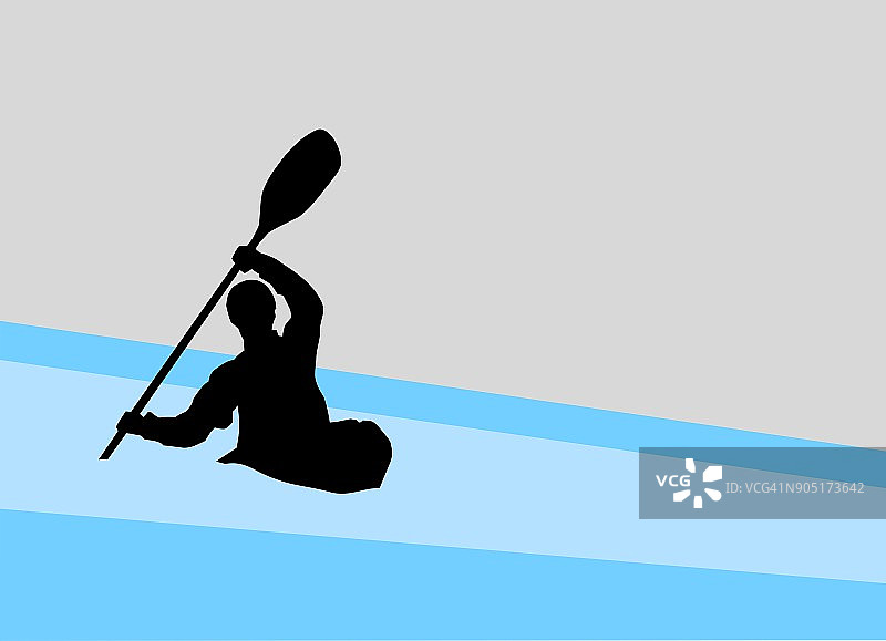 皮划艇运动员的轮廓图片素材