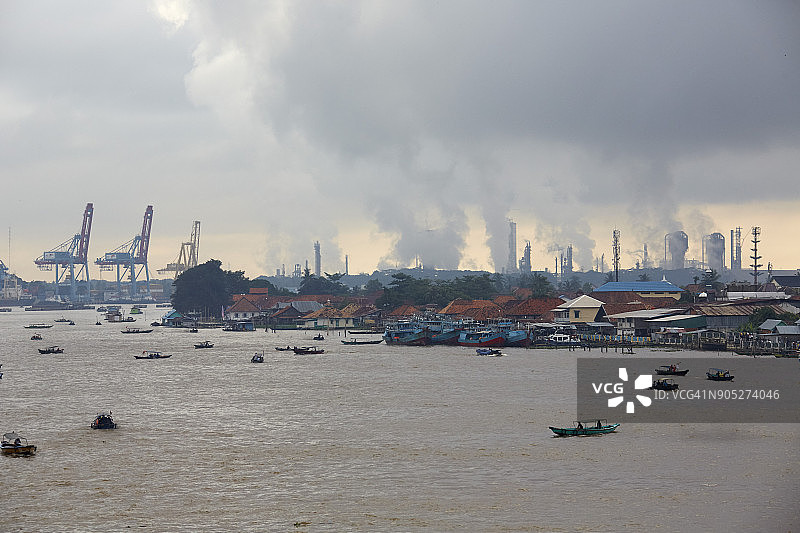 巨港及穆西河风光图片素材