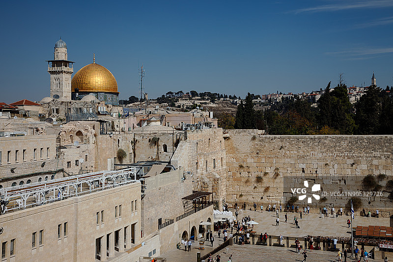 西墙和圆顶清真寺图片素材