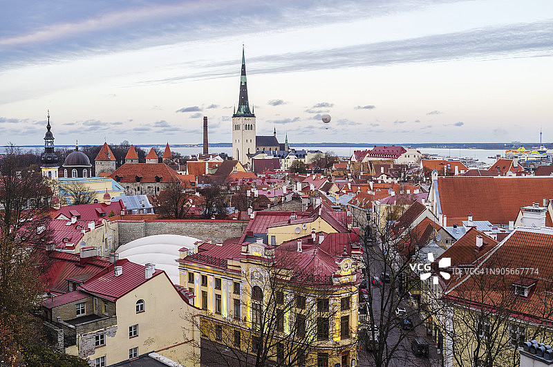 塔林黄昏景色图片素材