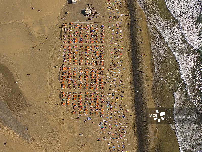 西班牙大加那利岛马斯帕洛马斯海滩鸟瞰图片素材