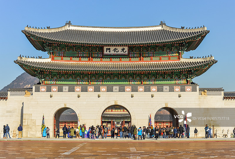 韩国首尔景福宫著名大门图片素材
