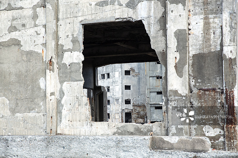 日本长崎军舰岛遗址图片素材