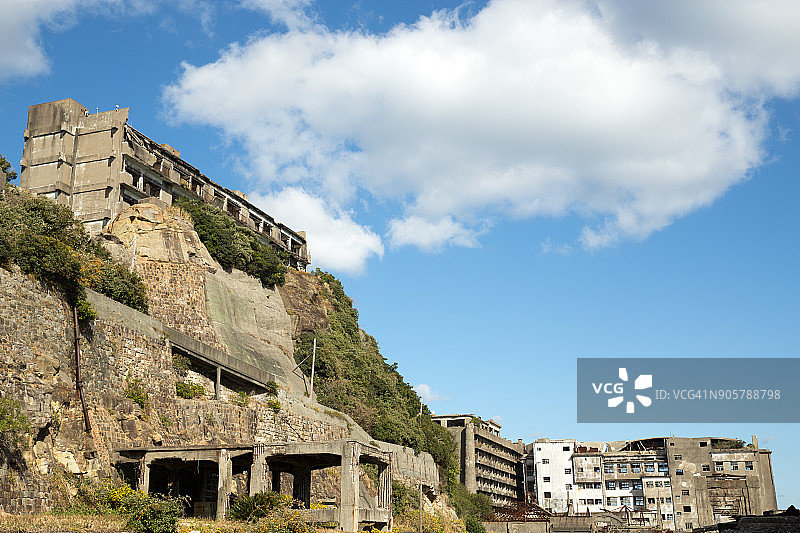日本长崎军舰岛遗址图片素材