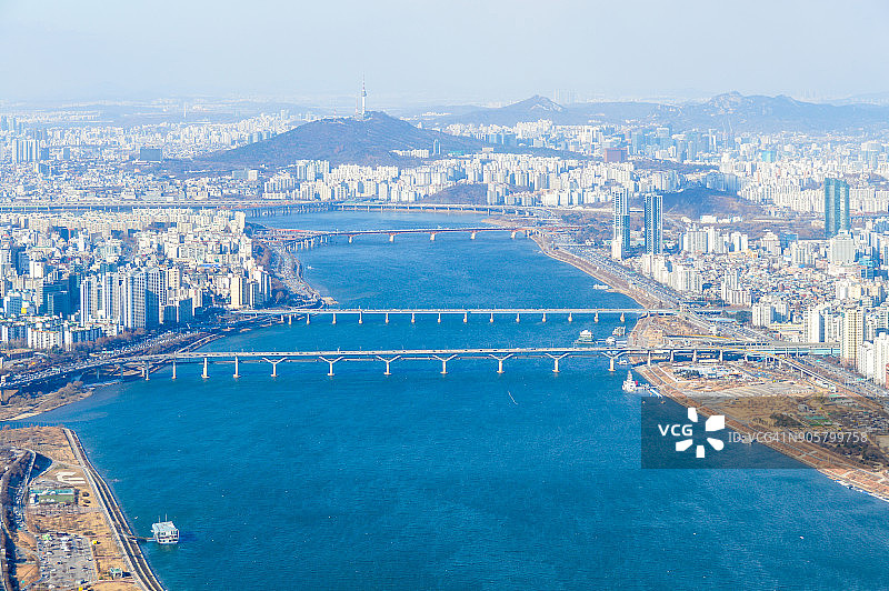 韩国首尔鸟瞰图图片素材