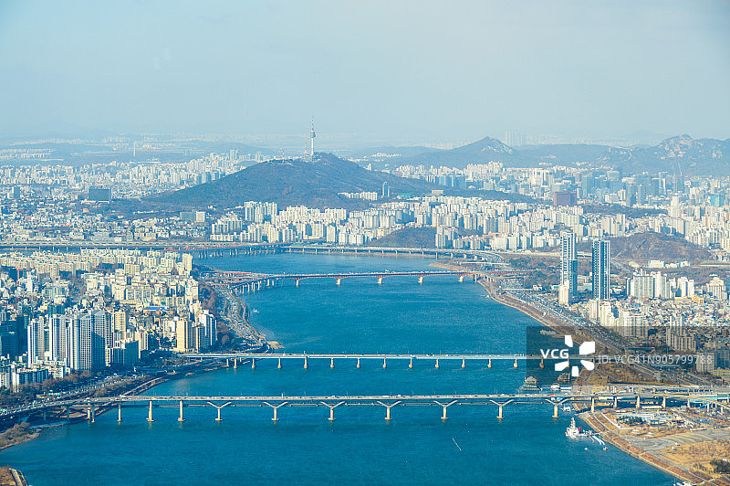 韩国首尔鸟瞰图图片素材