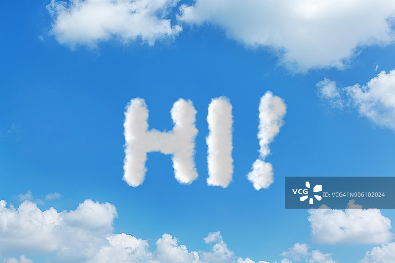 云朵天空短信写作概念图片素材