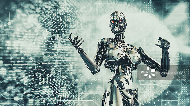 未来邪恶机器人图片素材