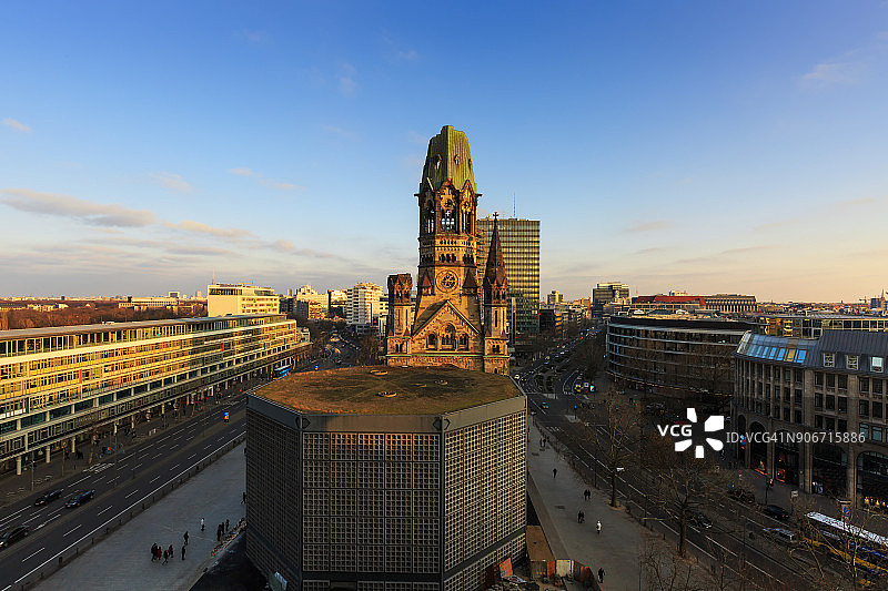 柏林天际线与威廉皇帝纪念教堂图片素材