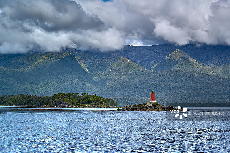 智利巴塔哥尼亚的峡湾通往圣拉斐尔冰川图片素材