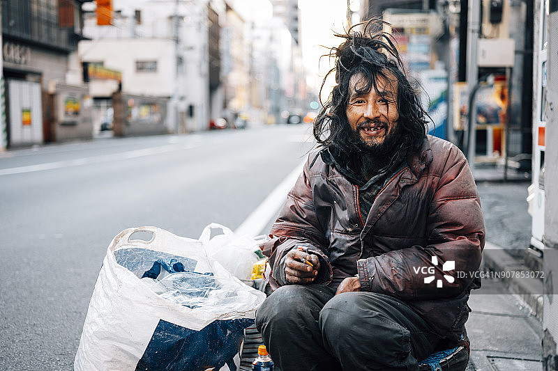 日本东京的无家可归者图片素材