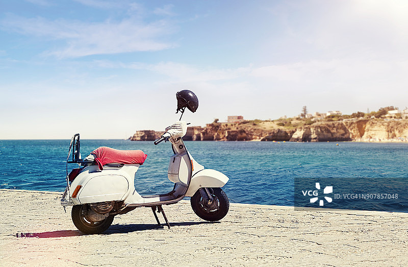 海边的摩托车图片素材