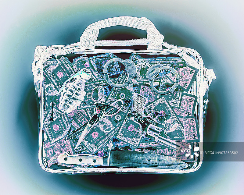 机场安检行李X光图片素材