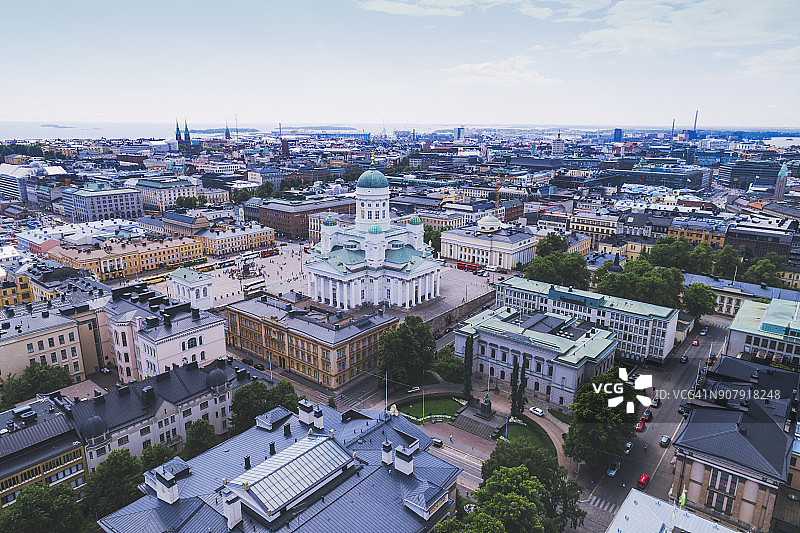 芬兰赫尔辛基鸟瞰图图片素材