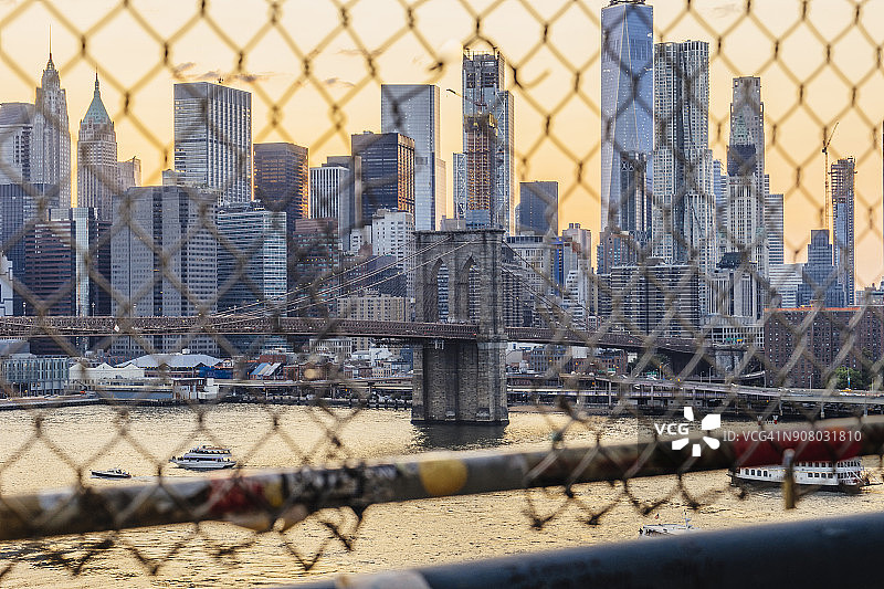 纽约日落天际线图片素材