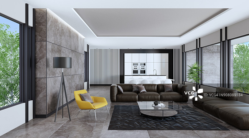 现代深色石材家居内饰图片素材