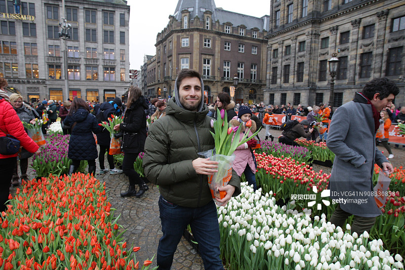 荷兰阿姆斯特丹国家郁金香日图片素材