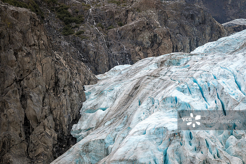 阿拉斯加州苏厄德附近的出口冰川特写图片素材