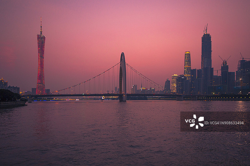 中国广州夜景桥梁图片素材