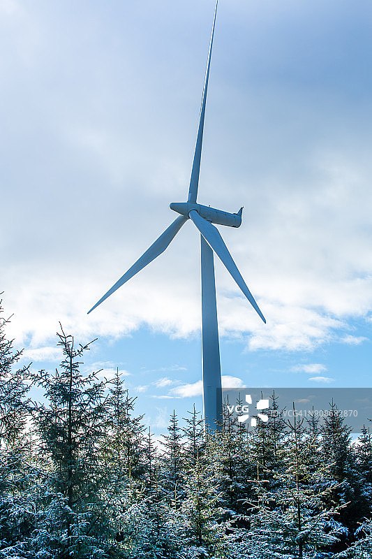 生产可再生能源的风力涡轮机图片素材