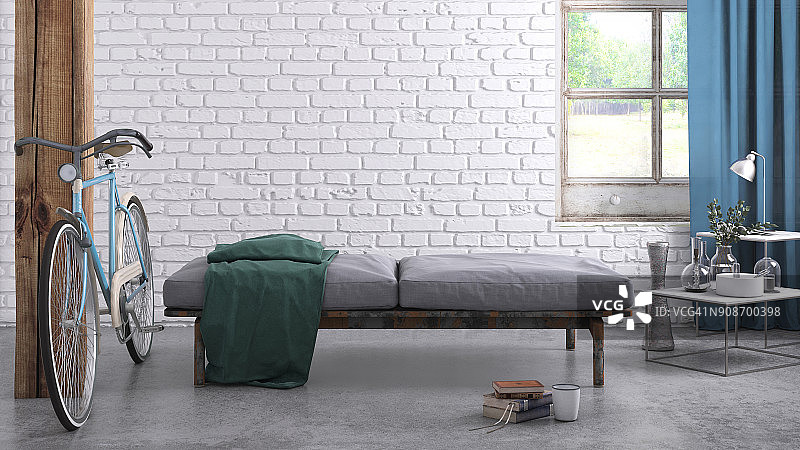 公寓室内空白墙模板图片素材