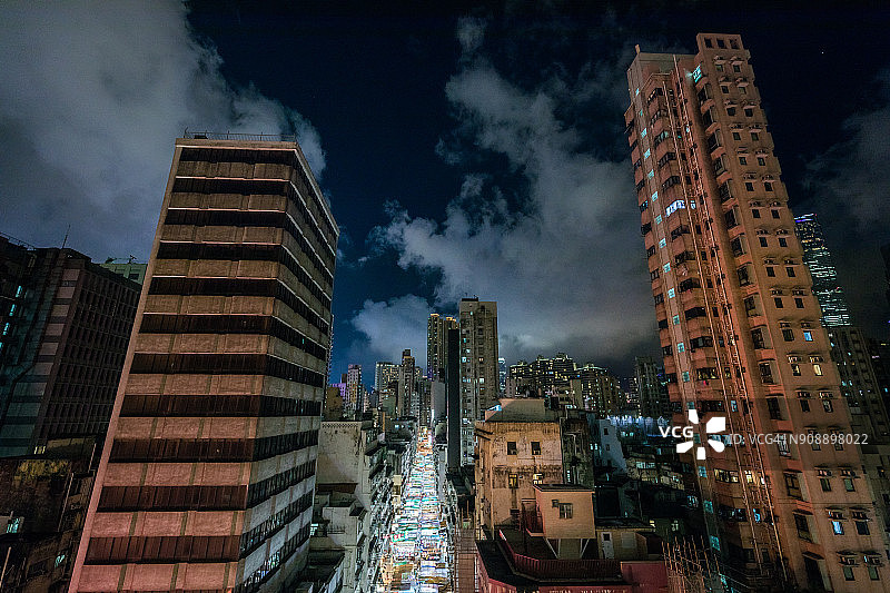 香港旺角庙街夜市图片素材