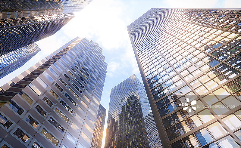 摩天大楼仰视角度插画图片素材