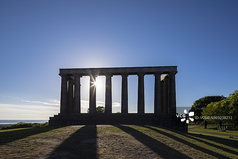 英国苏格兰爱丁堡卡尔顿山：苏格兰国家纪念碑图片素材