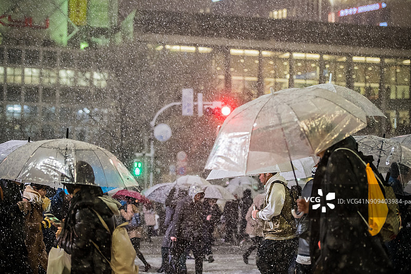 东京大雪 2018-01-22图片素材