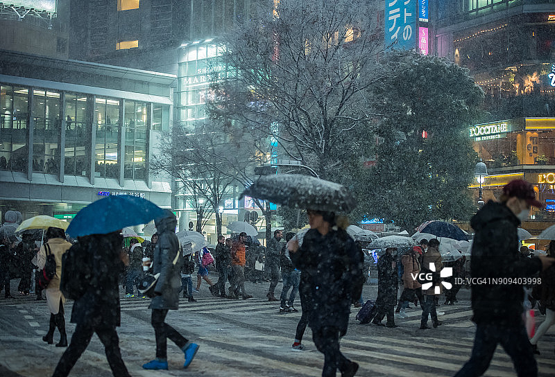 东京大雪 2018-01-22图片素材