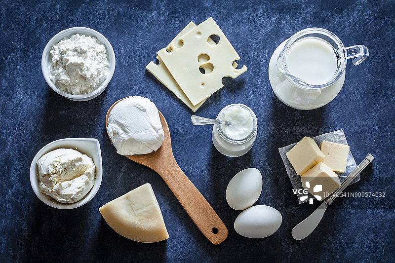 乳制品俯拍图片素材