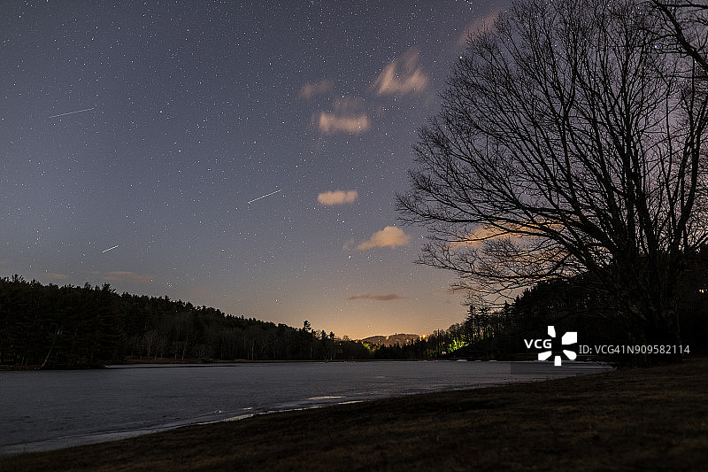 贝斯湖的冬日星空图片素材