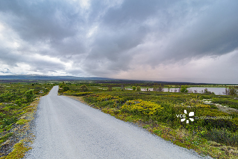 挪威海德马克多夫雷国家公园福克斯图米拉自然保护区乡村公路图片素材