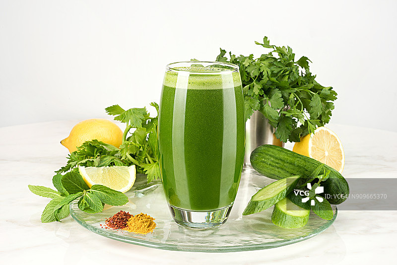 混合绿色果汁图片素材