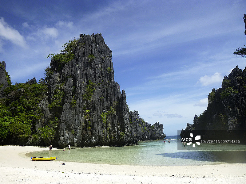 爱妮岛秘密海滩，菲律宾图片素材