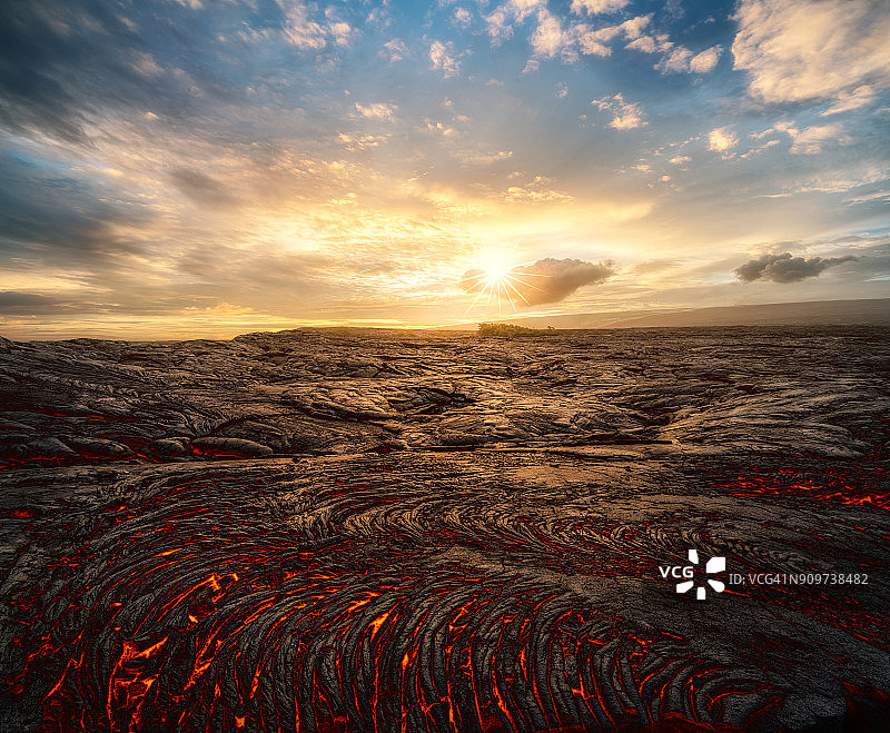 基拉韦厄火山熔岩流#2（横版）图片素材