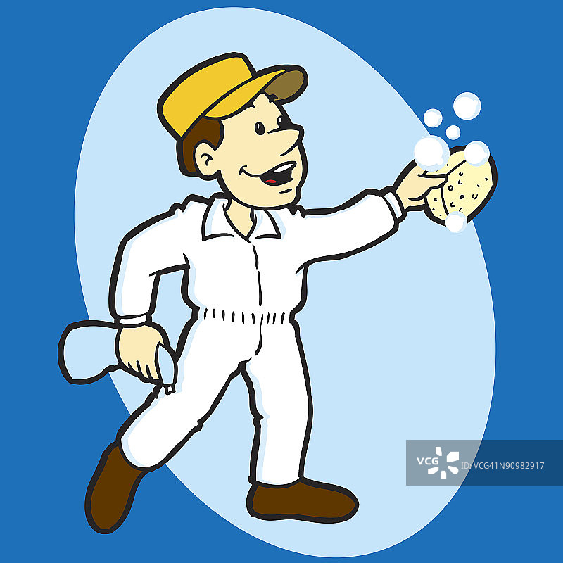 擦窗工人图片素材