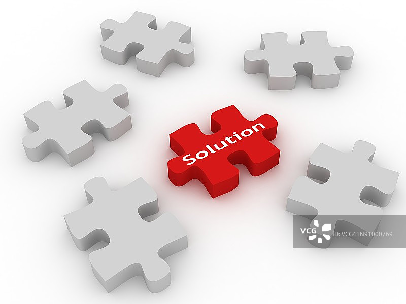 解决方案拼图图片素材