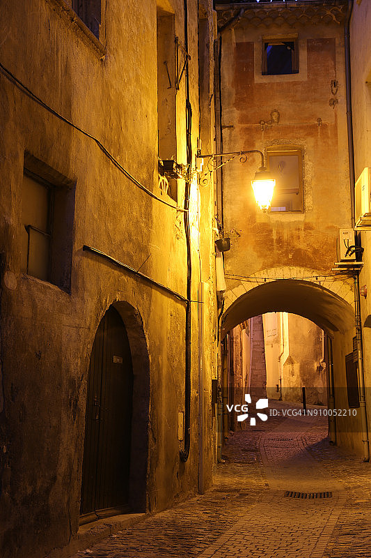 黄昏时的小巷图片素材