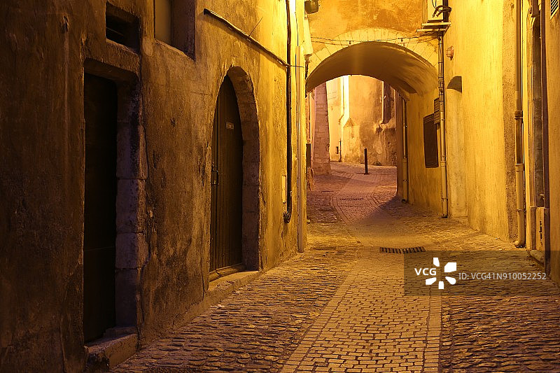 黄昏时的小巷图片素材