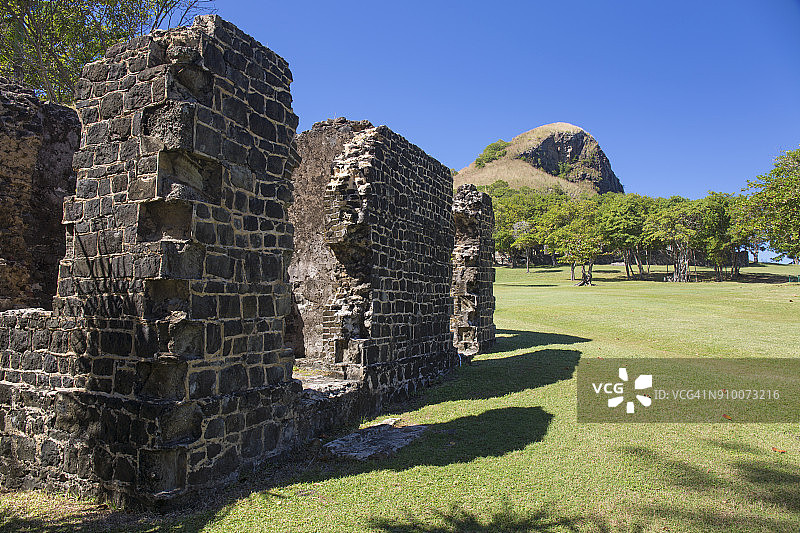 圣卢西亚格罗斯伊斯莱皮igeon岛国家地标军事遗址图片素材