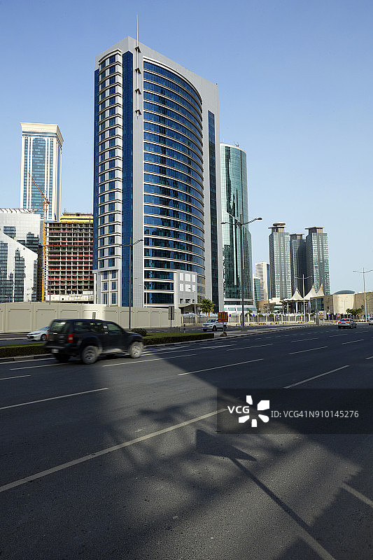 多哈外交区的现代摩天大楼图片素材